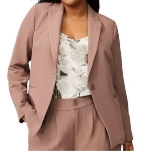 Torrid Classic Tailored Twill Blazer in Deep Taupe Sz 1 Business Casual Workwear